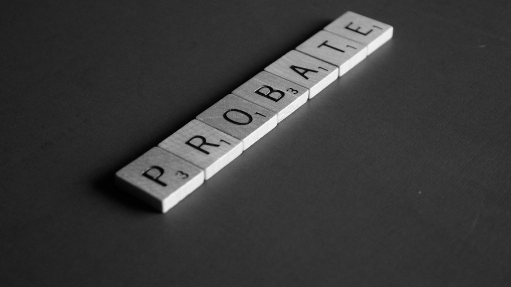 tiles that spell out the word probate