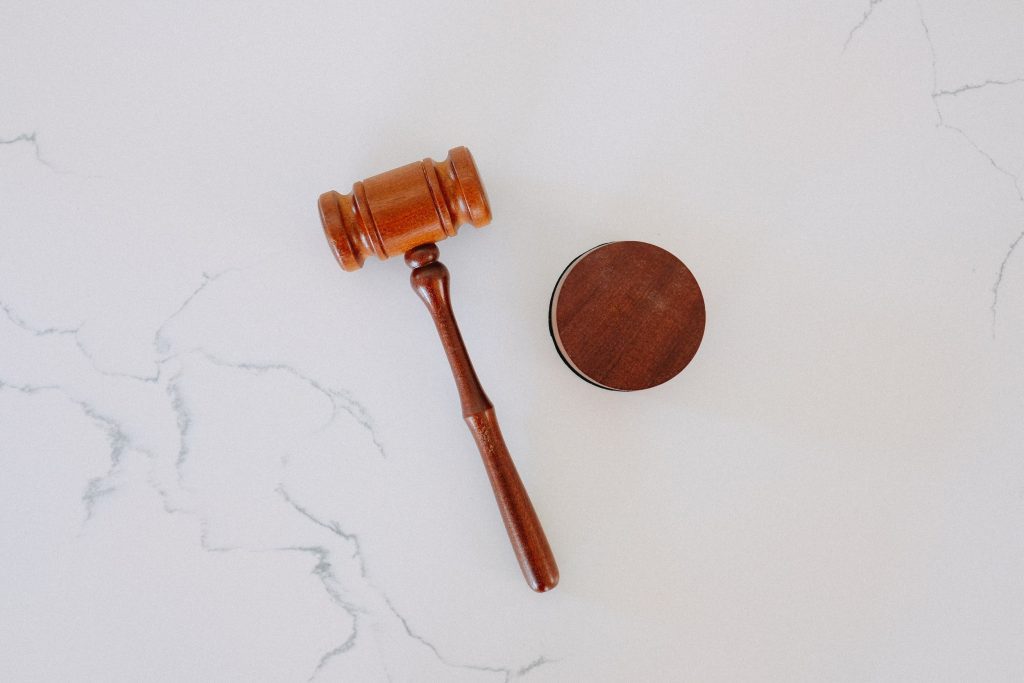 gavel on marble desk